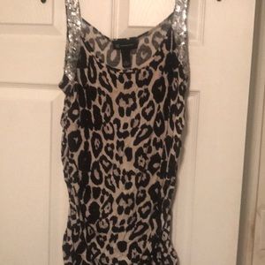 INC sequined animal print top size XL